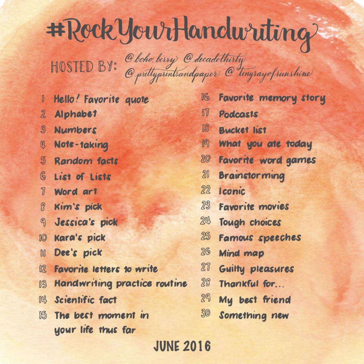 #RockYourHandwritingJune2016